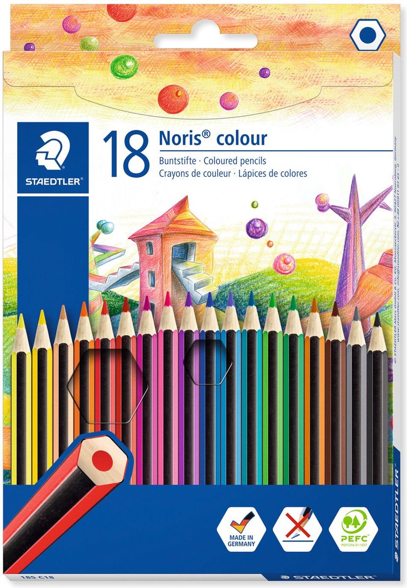 Matite colorate Staedtler noris 17,5 cm grafite di legno 18 pezzi