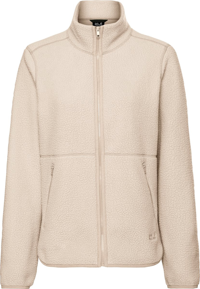 Jack wolfskin lite curl fz w giacca outdoor da donna-oyster
