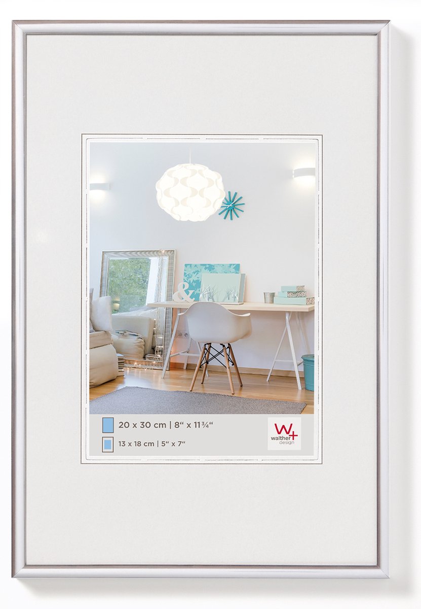 Walther new lifestyle - cornice in plastica - misura foto 20x30 cm - argento