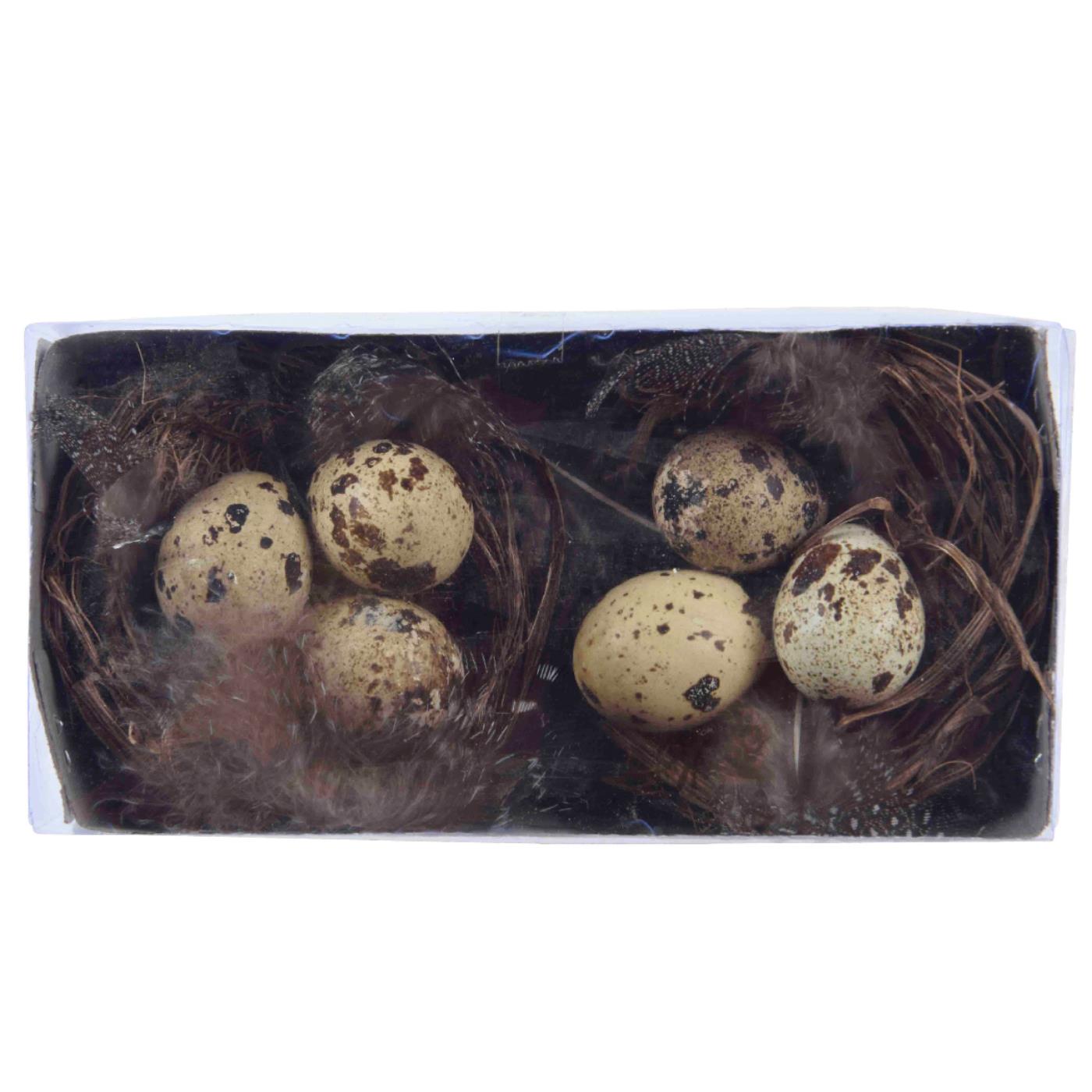 Decoris nido in salice set da 2 pezzi 8 cm