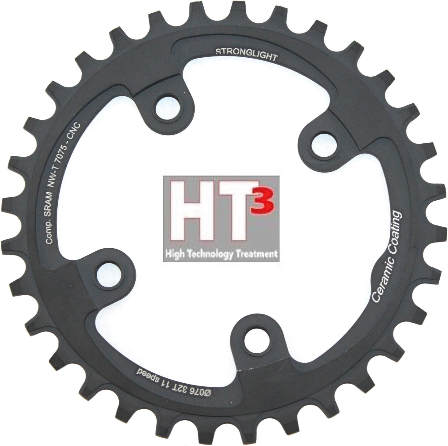 Anello a catena forte. HT3 32t interno alu nero