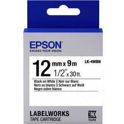 Nastro per etichette epson lk-4wbn nero su bianco