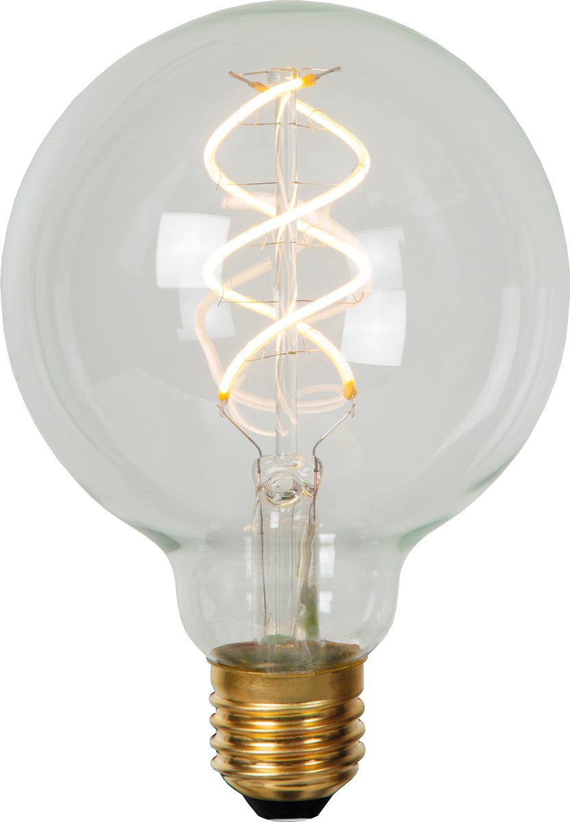 Lucide g95 - filament lamp - ø 9,5 cm - led dimbaar - e27 - 1x4,9w 2700k - transparant