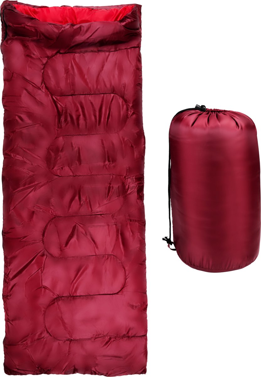 Saco de dormir Camp Active para adultos - saco de dormir de verano para 5°c a 10°c - 190 x 72 cm - rojo