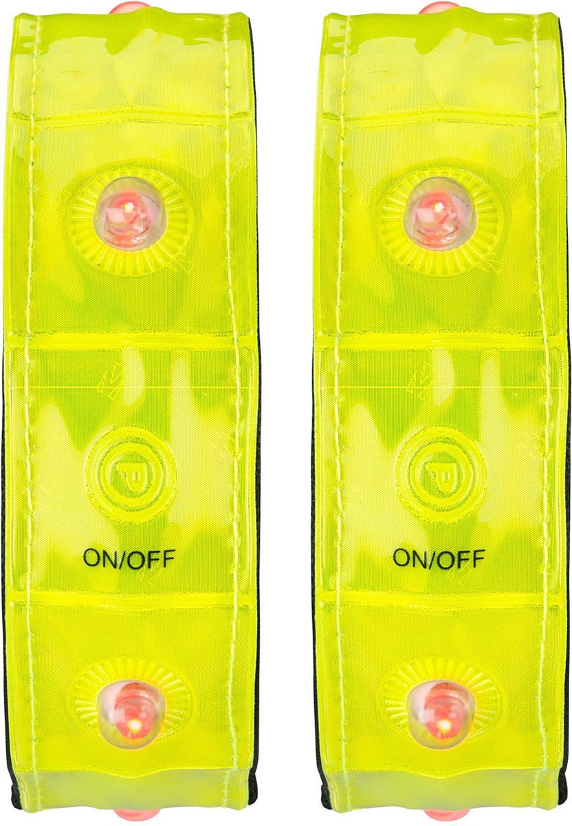 Pulsera deportiva Avento reflectante con LED - par - amarillo