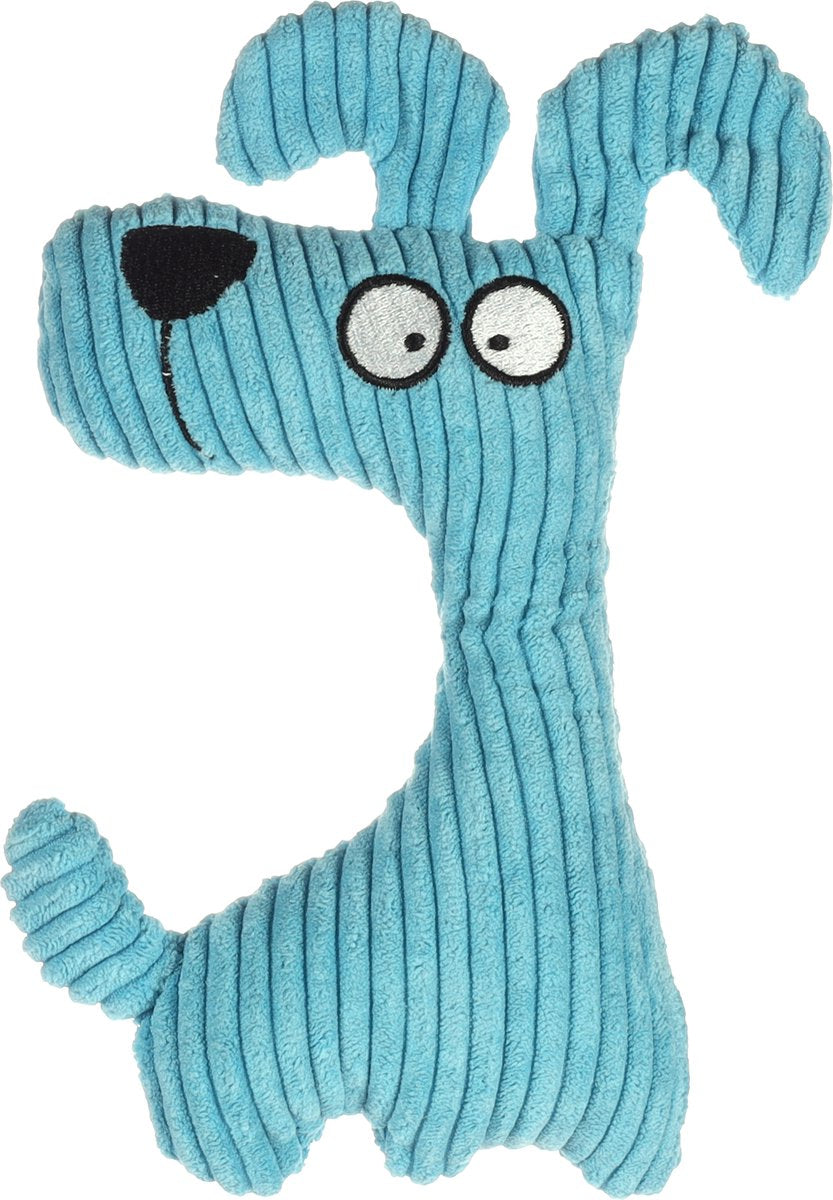 Flamingo - giocattolo per cani con ciottoli di velluto a coste - 23 cm - blu