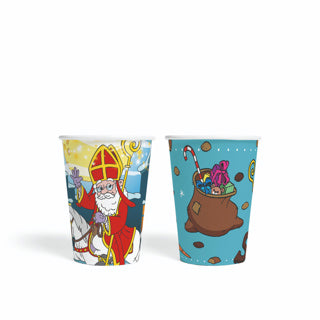 Bicchieri di carta Sinterklaas 210 ml 8 pezzi | 2 pezzi
