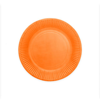 8 platos de papel 23 cm naranja | 4 piezas