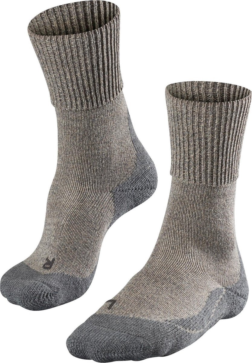 Falke tk1 wool anti-blaar dik wol functioneel materiaal wandelsokken dames beige - maat 37-38