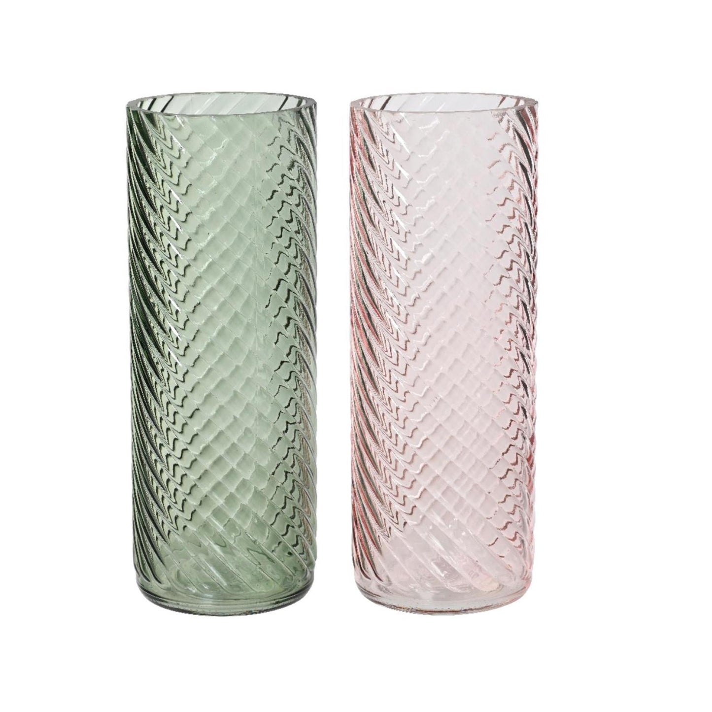 Vaso Decoris in vetro con rilievo h26,5cm