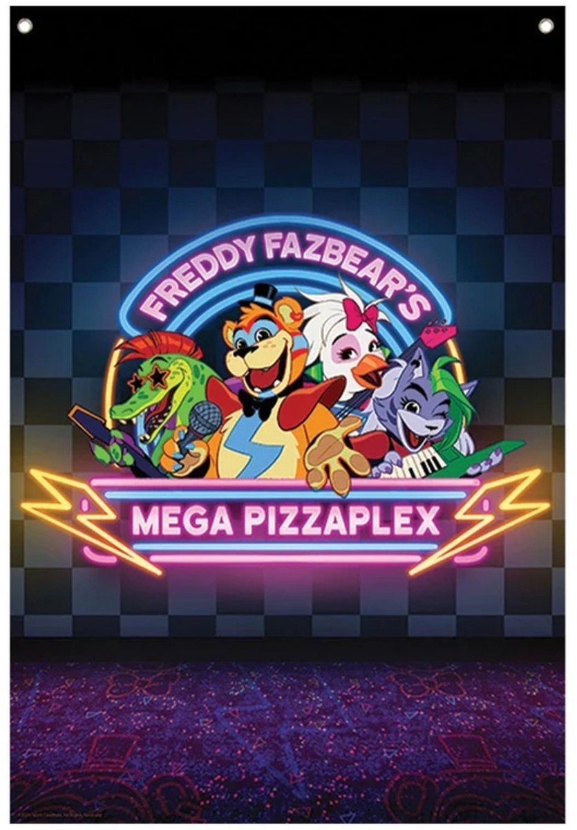 Fanattik cinco noches en freddy's wall banner-mega pizzaplex (varios) nuevo