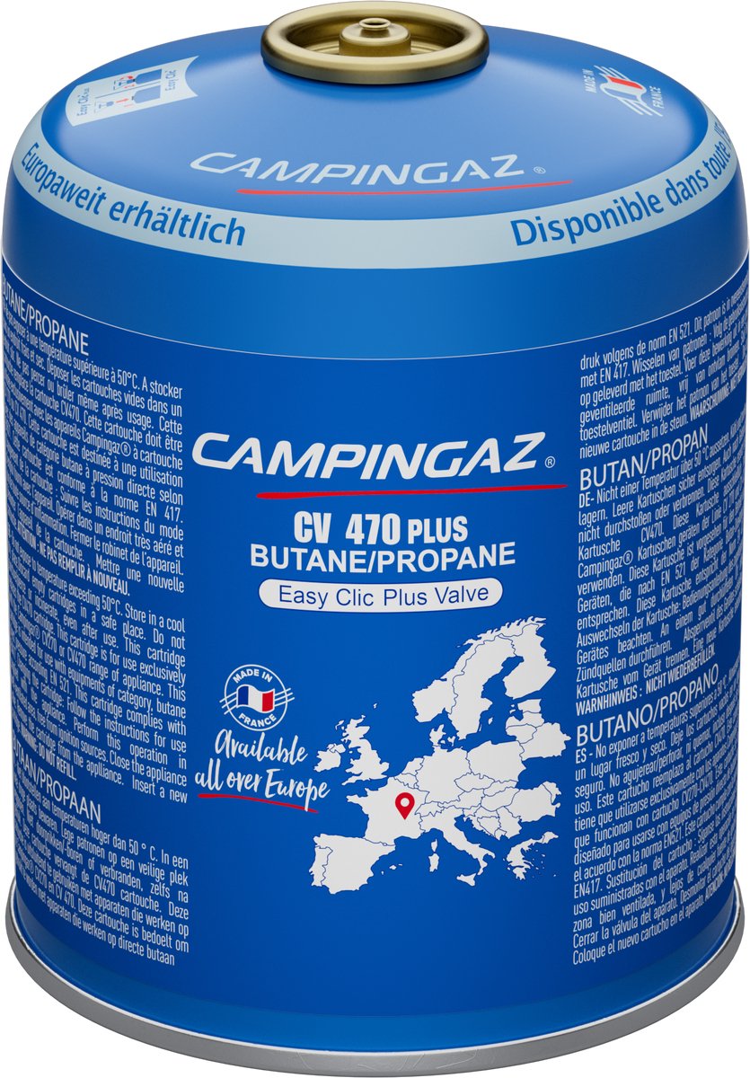 Cartucho Campingaz cv470 plus - 1 pieza - sistema click - 450 g isobutano propano - gas