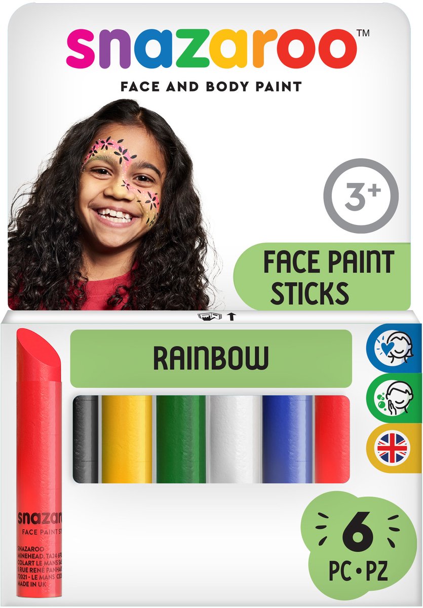 Snazaroo pintura facial en barra arcoiris
