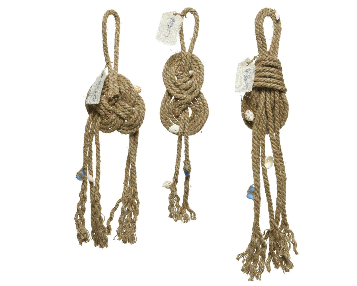 Cuerda de yute nudo Decoris con concha 3x10x50cm