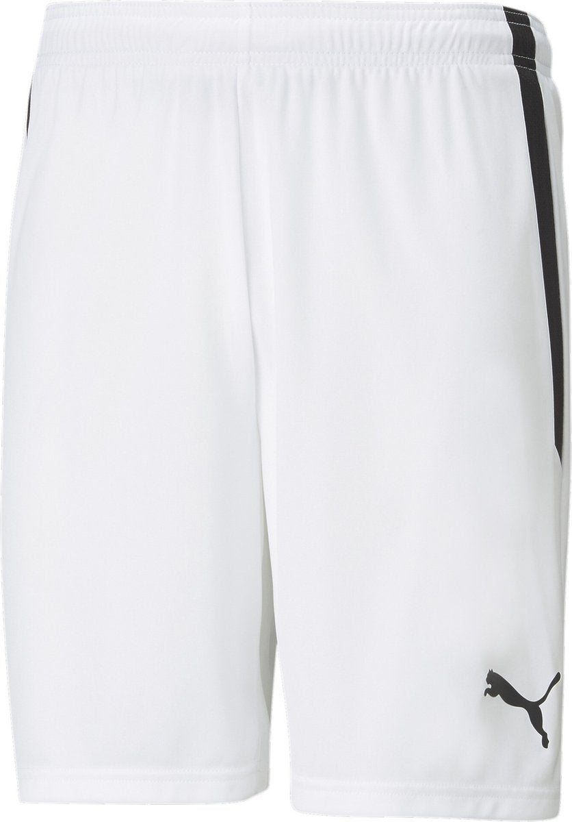 Puma teamliga shorts heren sportbroek - white- black