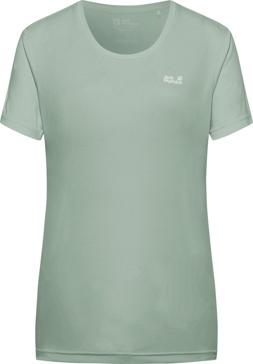 Jack wolfskin tech t w camicia da esterno da donna-verde zinnia