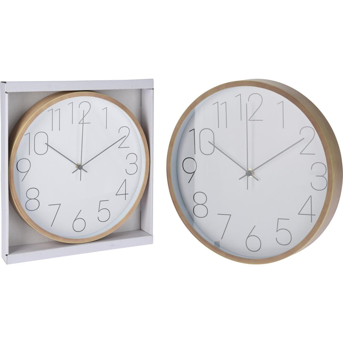Orologio da parete aspetto legno 30,5x4 cm