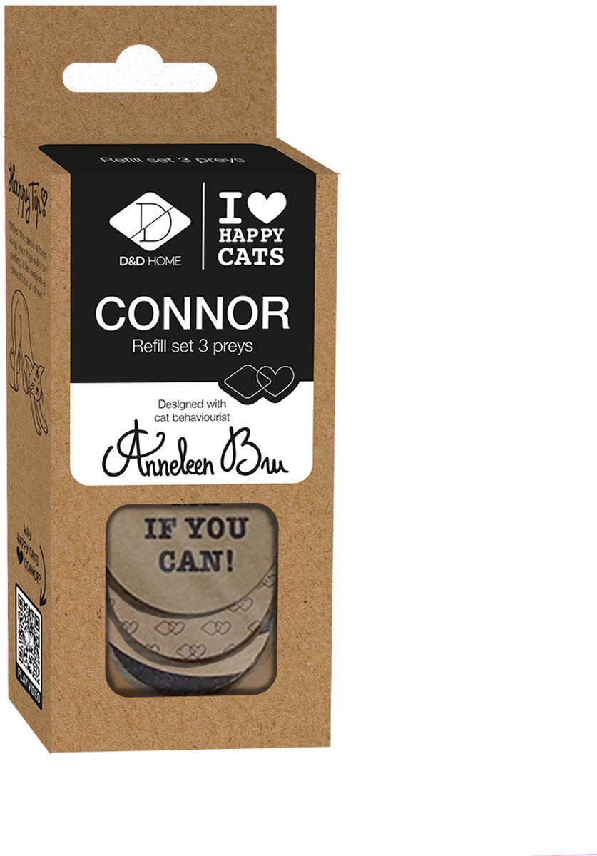 D d home i love happy cats prey juego de recarga - connor - natural - beige - 3 piezas