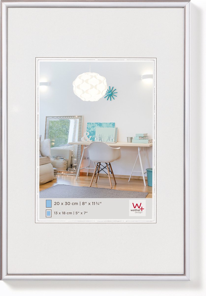 Walther new lifestyle - cornice in plastica - misura foto 30x40 cm - argento