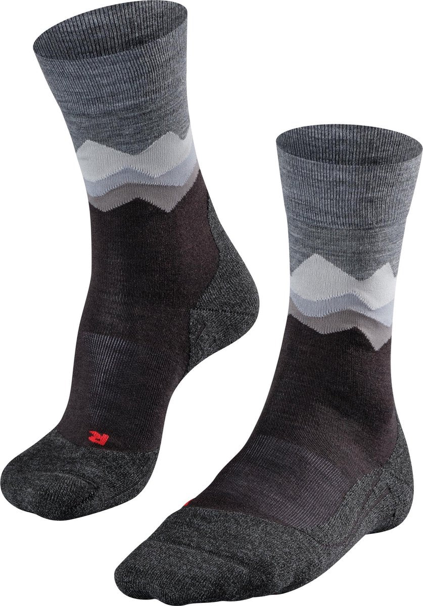 Falke tk2 anti-blaar dik wol functioneel materiaal wandelsokken heren zwart - maat 46-48