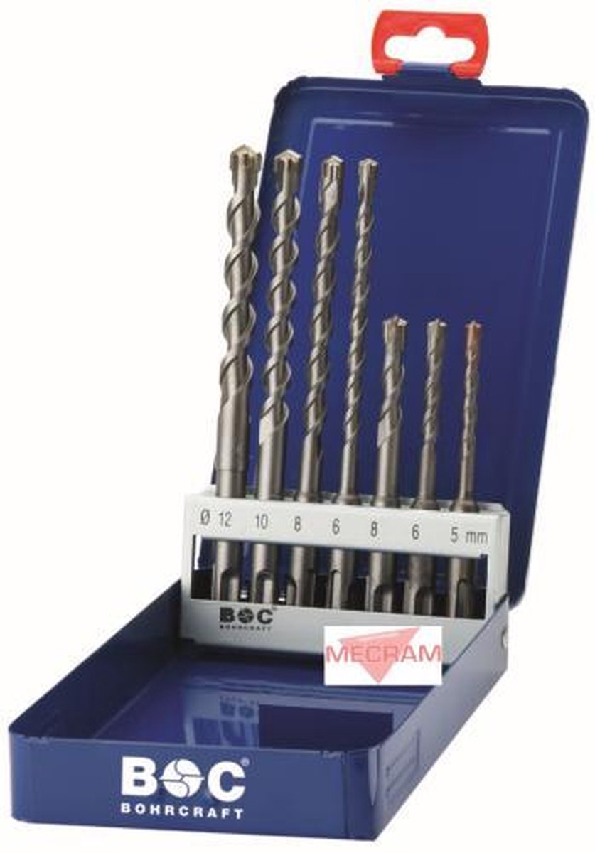 Set trapano a percussione Bohrcraft 4-x SDS-plus con taglienti da 4 HM 7 pezzi