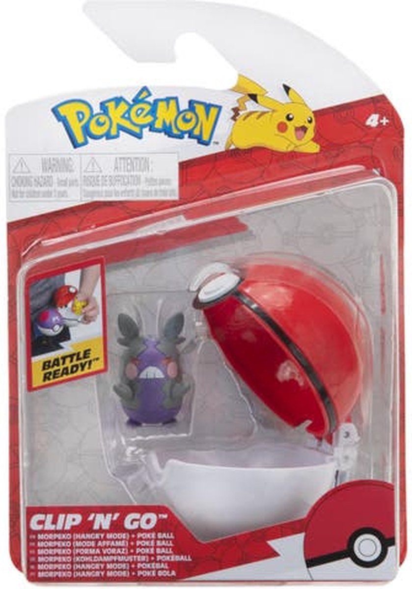 Pokémon pokemon - clip 'n' go - morpeko ( hangry mode ) + pokeball