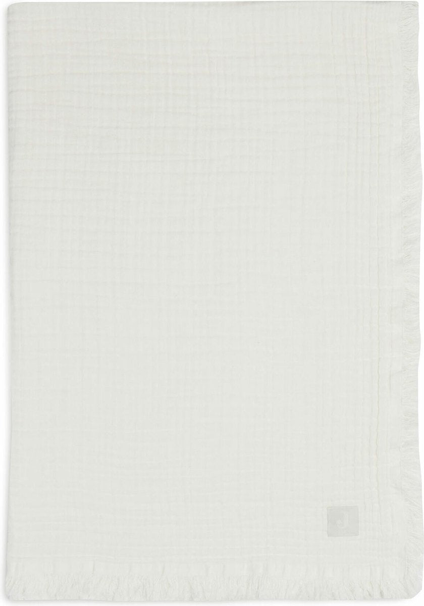 Jollein coperta per culla 120x120 cm in mussola con frange - avorio