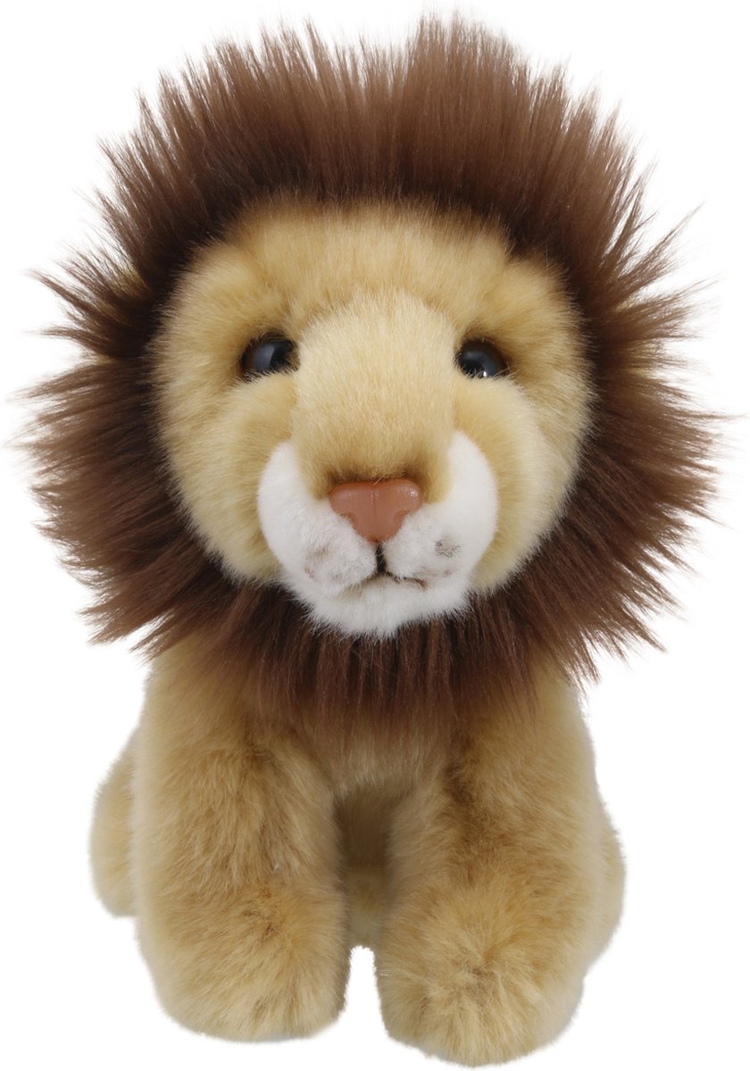 Peluche leone della compagnia dei burattini: mini burattino morbido a mano.