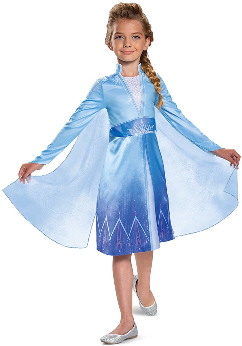Travestimento disney frozen elsa viaggiante costume per bambini classico m (7-8 anni)