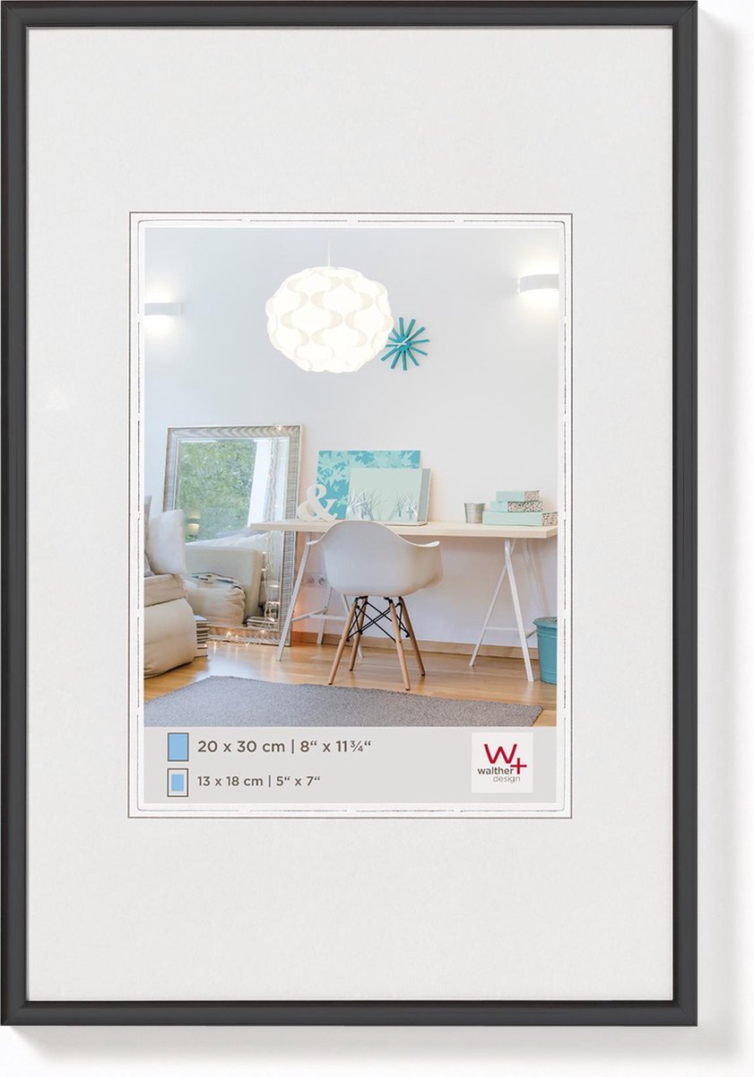 Walther new lifestyle - cornice in plastica - misura foto 20x25 cm - nera