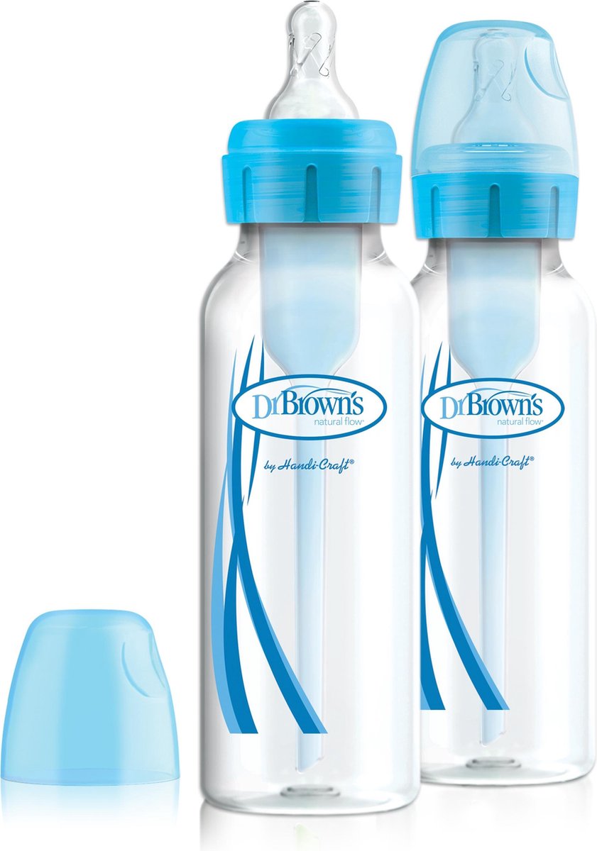 Opzioni Dr. Brown+ biberon anticoliche - biberon a collo stretto - 250 ml - blu - 2 pezzi
