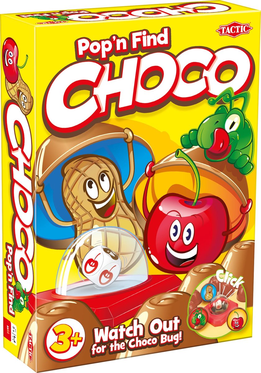 Tactic choco – gioco da tavolo – gioco pop n find – gioco di memoria e reazione – gioco per famiglie – da 2 a 4 giocatori – da 3 anni
