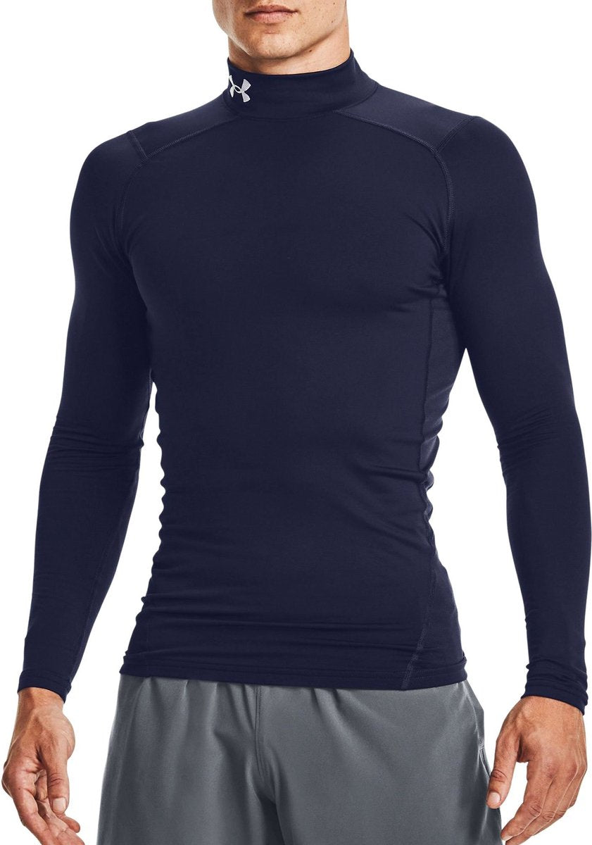 Maglia sportiva da uomo Under Armour UA CG Armor Comp Mock-Blu - blu notte - bianca