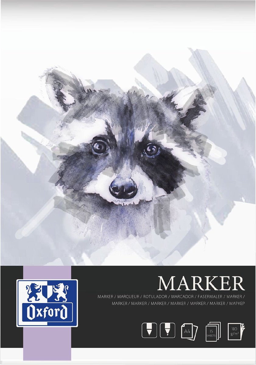 Oxford markerblok - a4 - 15 vel - 180g - gelijmd