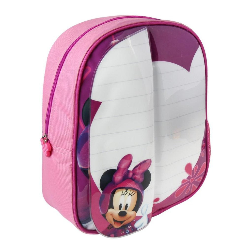 Mochila de ratón Cerda Minnie con área de escritura + 2 marcadores 25x31x10 cm rosa