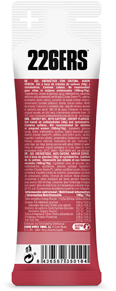 Gel alla ciliegia con caffeina 226ers ad alta energia da 160 mg 76 g