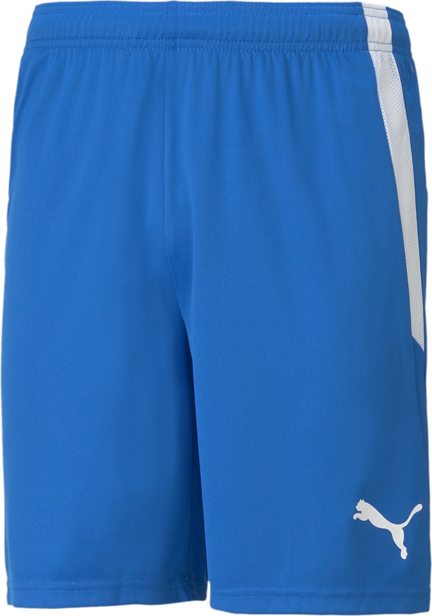 Pantaloni sportivi da uomo Puma Teamliga Shorts - blu elettrico limonata - bianco