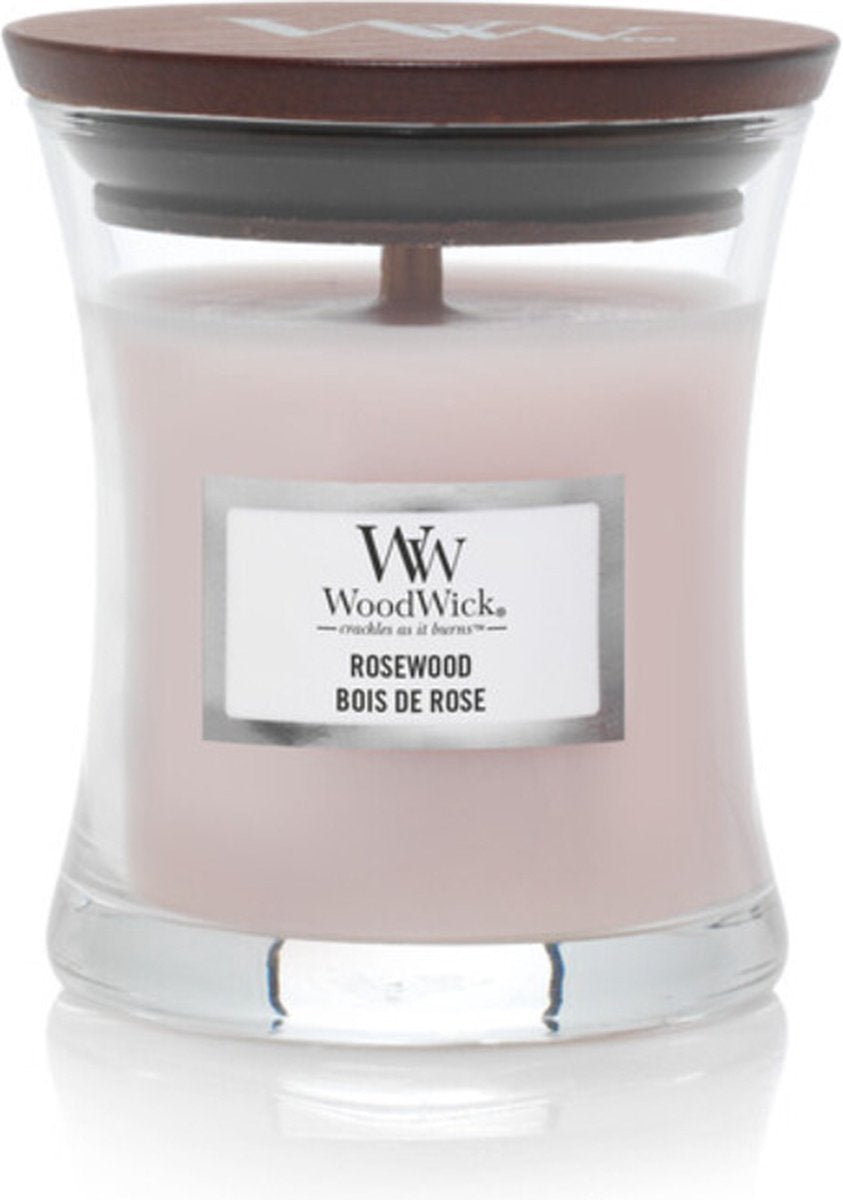 Vela perfumada Woodwick mini vela - palisandro - 20 horas de combustión - 85gr - 8 cm ø 7 cm