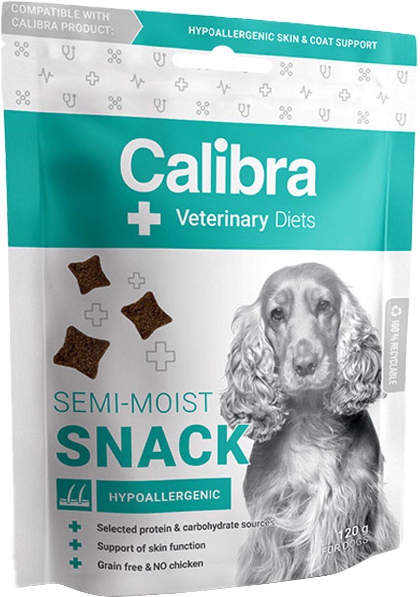 Calibra dog veterinary diets - hypoallergenic semi-moist snack - 120 g
