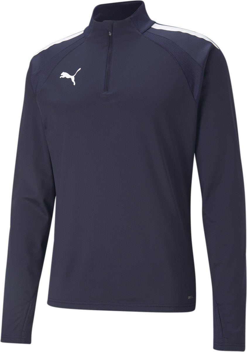 Puma teamliga 1 4 zip top heren sportshirt - navy- white