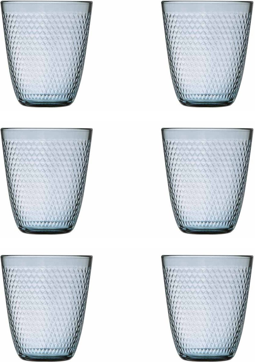 Arcoroc pampille colors - tumbler blue - 30cl - set6 - d8,6xh9,7cm