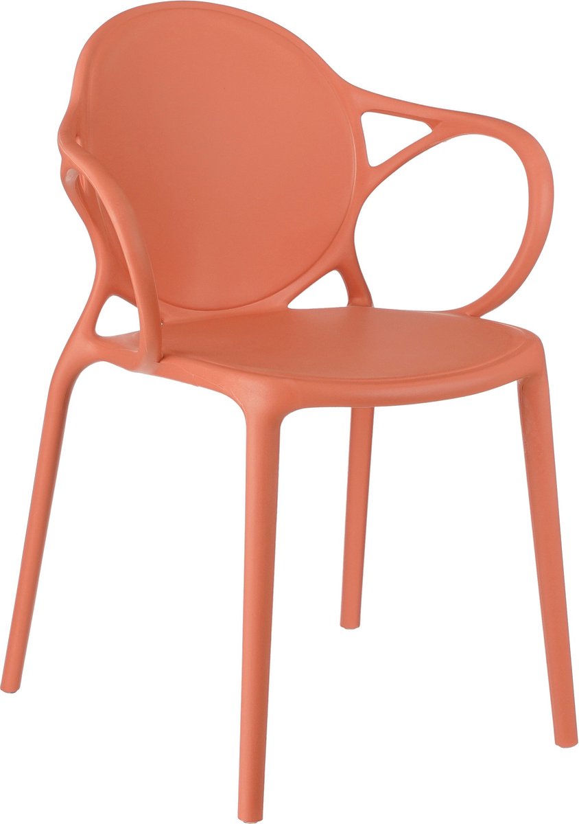 Sedia da giardino con decorazioni Mica Nebraska - 56x56,5x80 cm - polipropilene - salmone