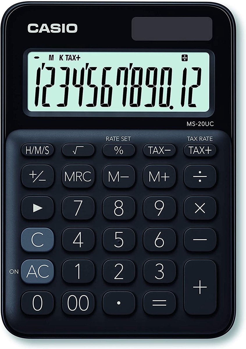 Calcolatrice da tavolo Casio MS-20UC-BK nera