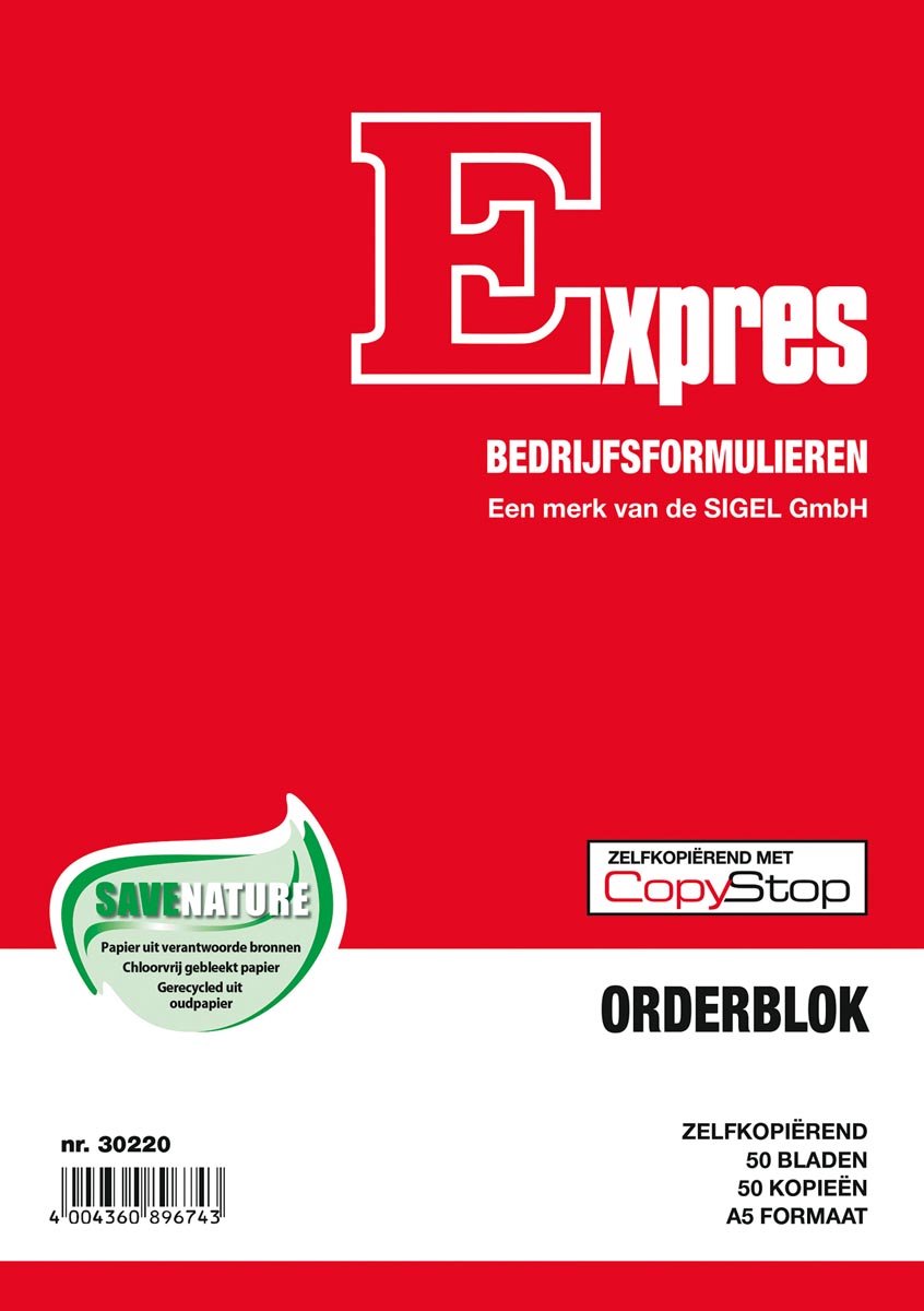 Blocco ordini moduli Sigel Express Company, 2x50 fogli, numerati (restringimento 5 pezzi)