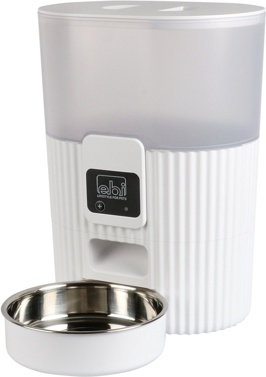 Ebi tinago - smart feeder - voerautomaat kat - wit - 3,5l - 21x15x28cm