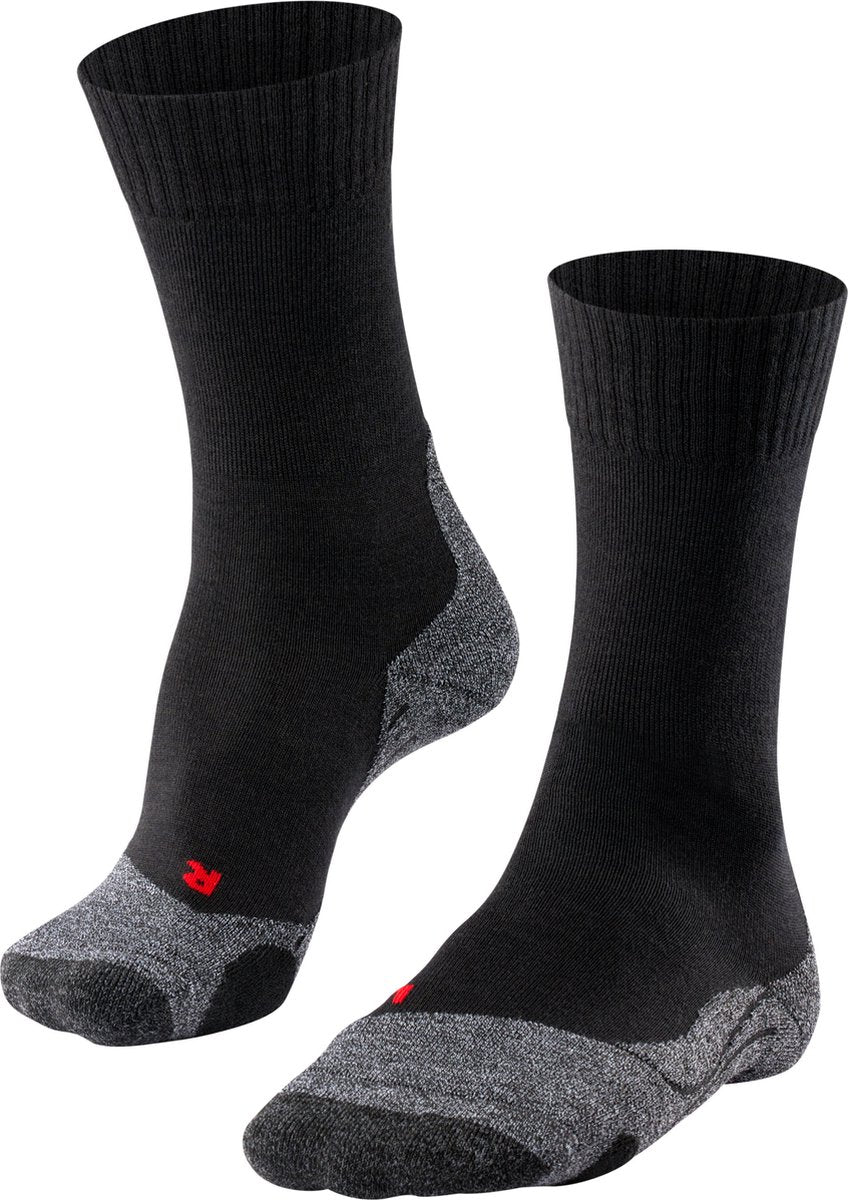 Falke tk2 anti-blaar dik wol functioneel materiaal wandelsokken heren zwart - maat 46-48