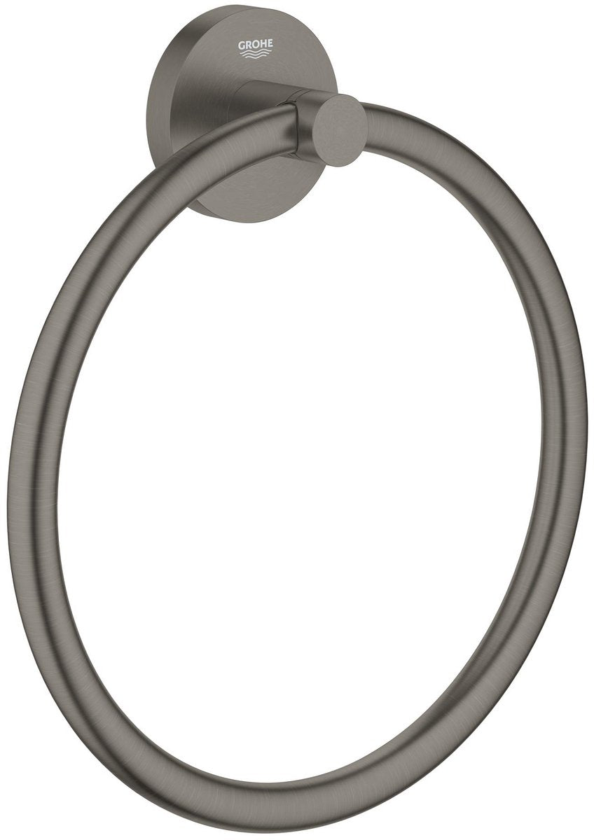 Grohe start handdoekring – wandmontage – schroeven of lijmen – metaal – geborsteld hard graphite