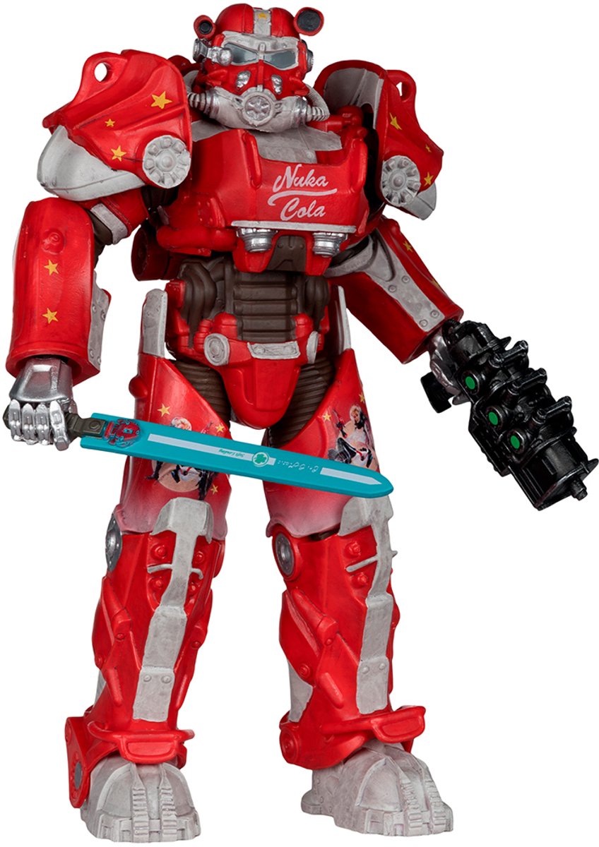 Mcfarlane giocattoli - action figure etichetta dorata - nuka cola t-60 elite edition #8 deluxe 18 cm