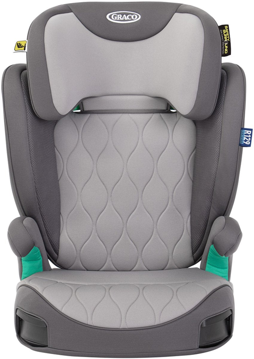 Seggiolino auto Graco affix i-size r129 - ferro - rialzo isofix con schienale - da 100 a 150 cm (da 3,5 a 12 anni circa)