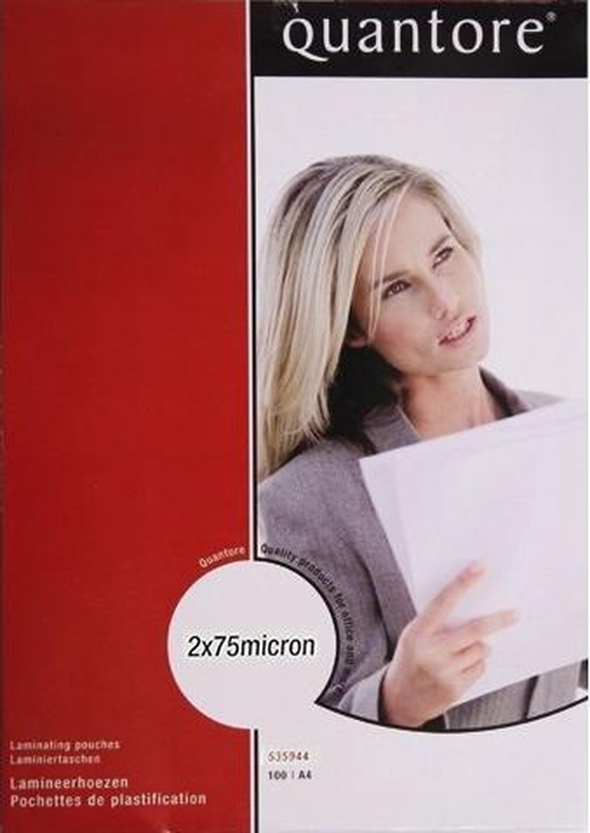 Busta per plastificazione Quantore A4 75micron Gloss House Brand confezione da 100 pezzi